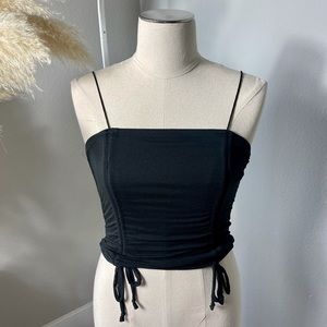Black Ruched Tank Top